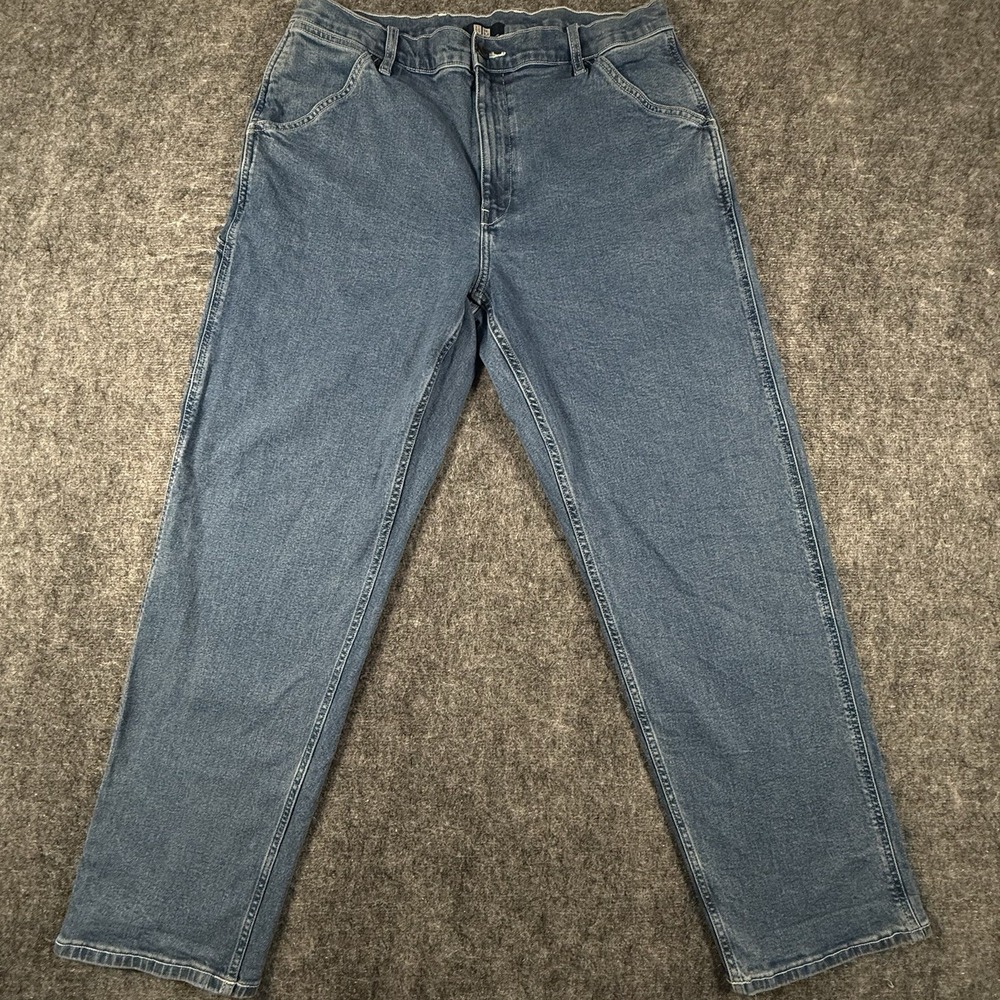 Uniqlo Denim Work Pants XL 36-39 Light Wash Stretch Carpenter Utility Jeans